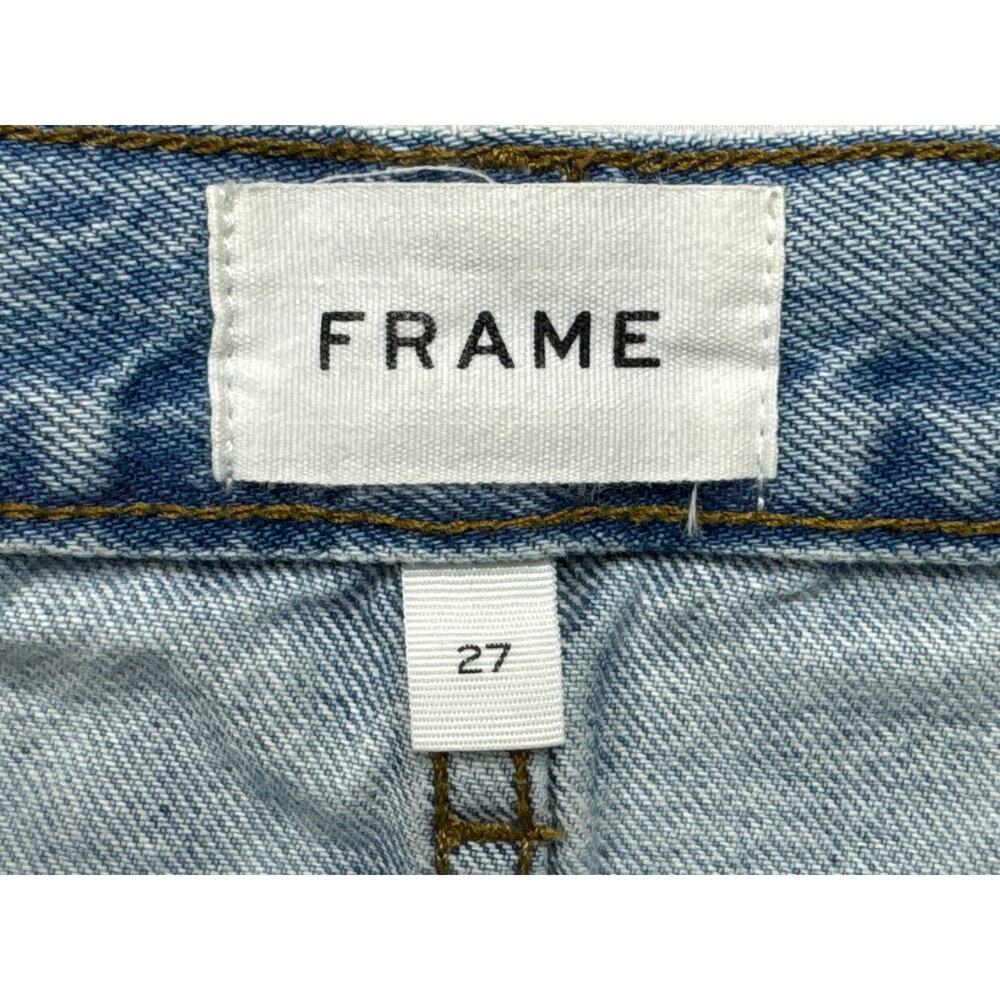 FRAME Denim Women's Le Jane Crop Raw Hem Blue Denim Jeans - 27 (29x26) - Picture 3 of 5